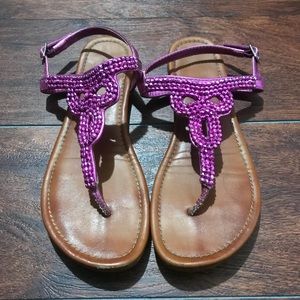 Pink Beaded Sandals Size 7